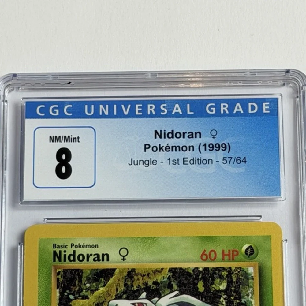 Nidoran Female Jungle 1st Edition 57/64‎ CGC 8 NM/Mint TCG Pokemon 1999 WotC Vtg
